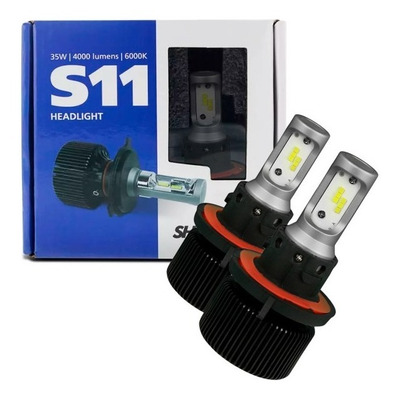 Par Lâmpadas Ultra LED S11 H13 6000K 12V 35W 8000LM Luz Branca Efeito Xênon Carro e Moto