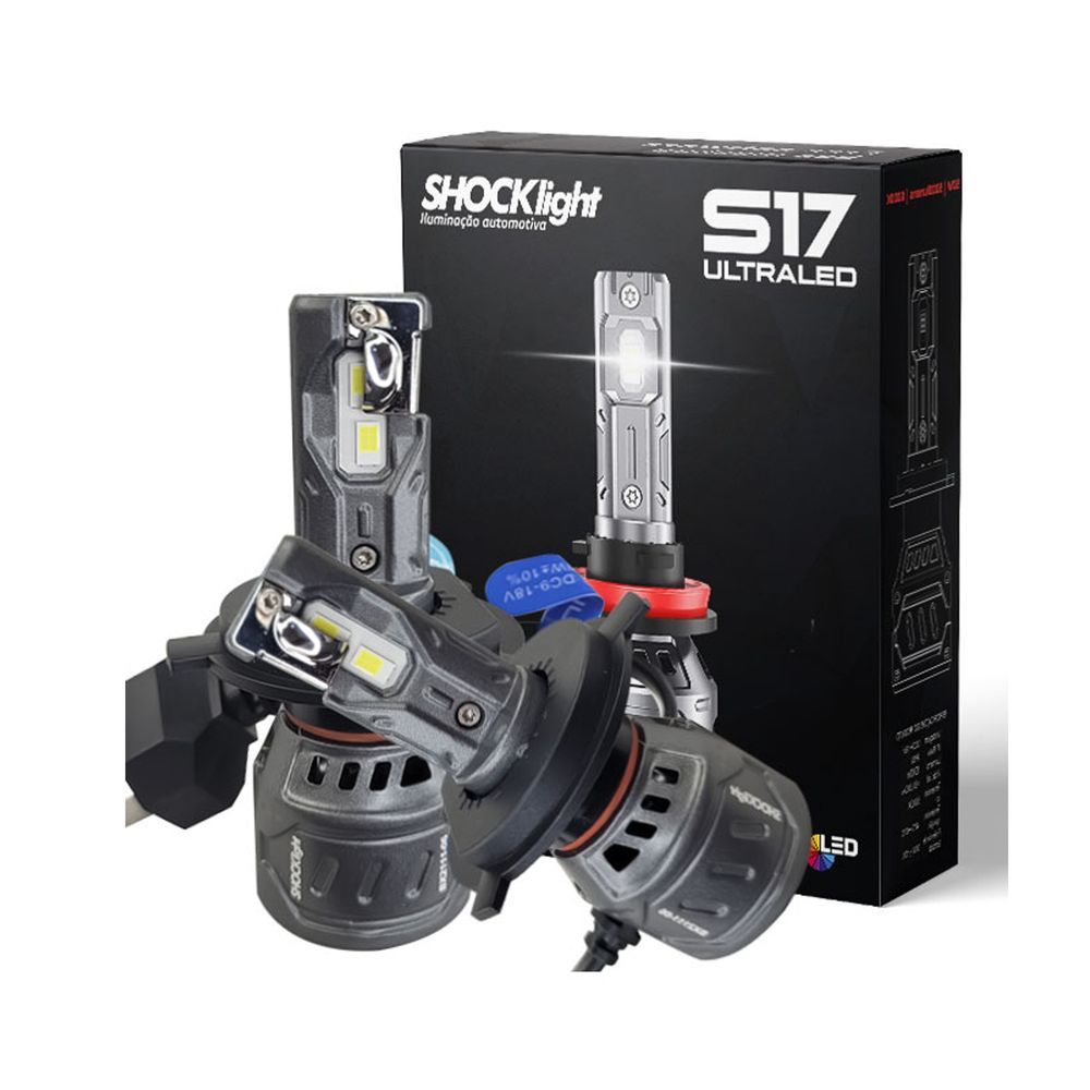 Encontraproduto.com.br - Par Lâmpadas Ultraled S17 Nano H4 Shocklight 6000k 12v 55w 5000lm
