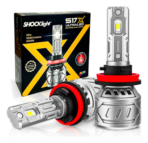 Encontraproduto.com.br - Par Lâmpadas Ultraled S17 Nano H27 Shocklight 6000k 12v 55w 5000lm