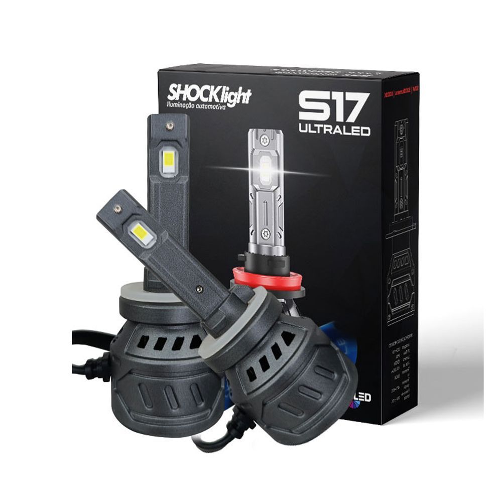 Encontraproduto.com.br - Par Lâmpadas Ultraled S17 Nano H27 Shocklight 6000k 12v 55w 5000lm