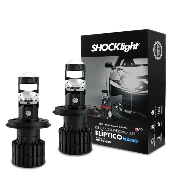 Encontraproduto.com.br - Kit Lampada De Led H7 Nano 6500k 5000 Lumens 35w Projetor Elíptico