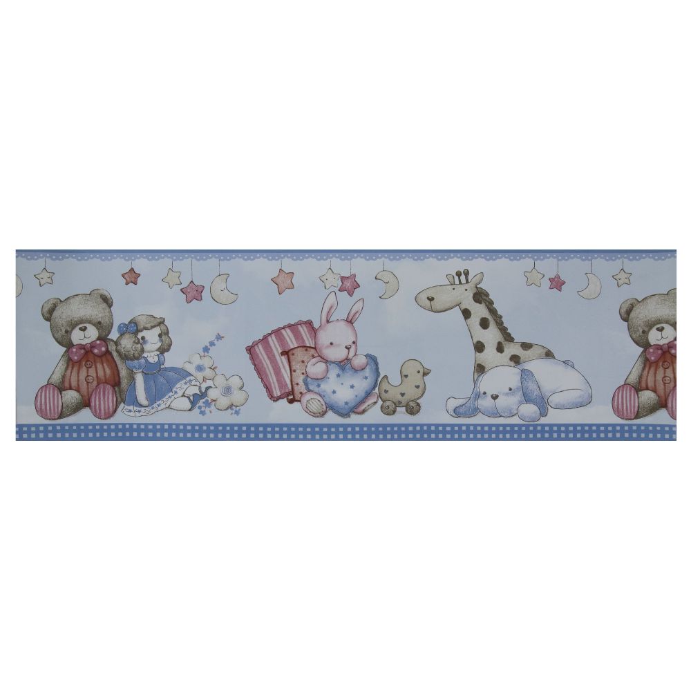 Faixa Vinil Kids Animais Azul 0.17x5metros Sugestões
