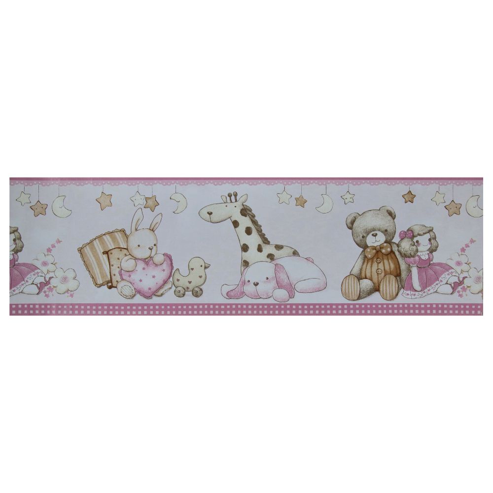 Faixa Vinil Kids Animais Rosa 0.17x5metros Sugestões