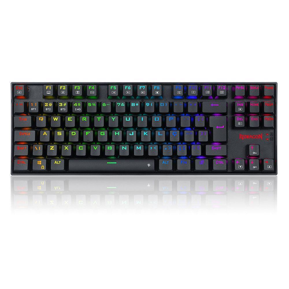 Teclado Magnético Gamer Redragon Kumara Pro, RGB, Switch Blue, ABNT2, Preto