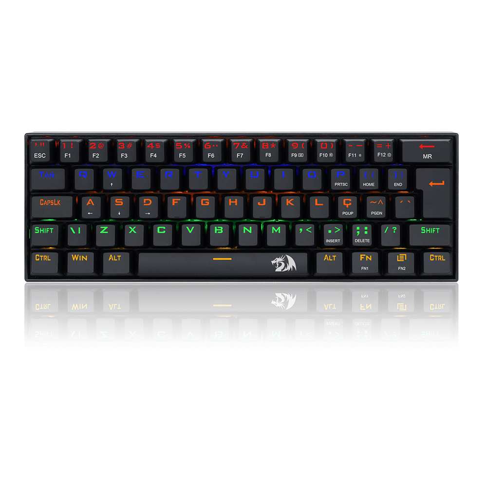 Teclado Gamer Mecânico Redragon Lakshmi Rainbow Switch Brown - K606R