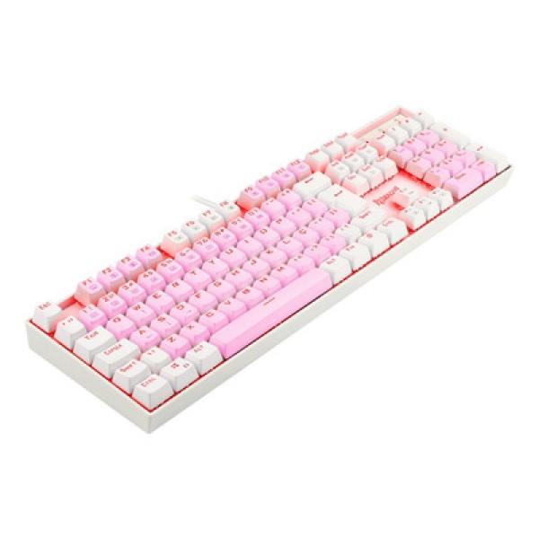 Encontraproduto.com.br - Teclado Mecânico Gamer Redragon Single Color Mitra, Switch Blue, ABNT2, Rosa e Branco
