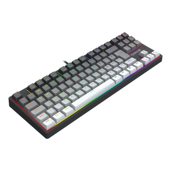 Encontraproduto.com.br - Teclado Mecânico Gamer Redragon Daksa RGB, Switch Brown Removíveis, ABNT2, Black/Gray