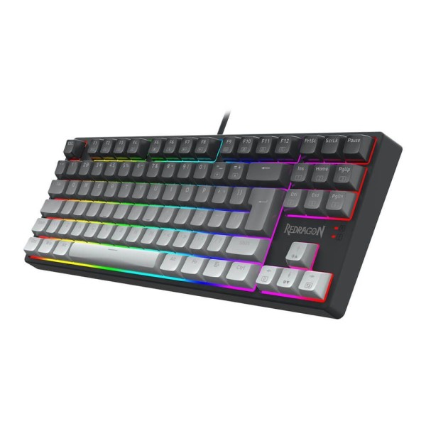 Encontraproduto.com.br - Teclado Mecânico Gamer Redragon Daksa RGB, Switch Brown Removíveis, ABNT2, Black/Gray