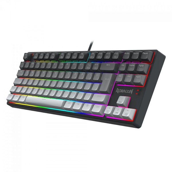 Encontraproduto.com.br - Teclado Mecânico Gamer Redragon Daksa RGB, Switch Brown Removíveis, ABNT2, Black/Gray