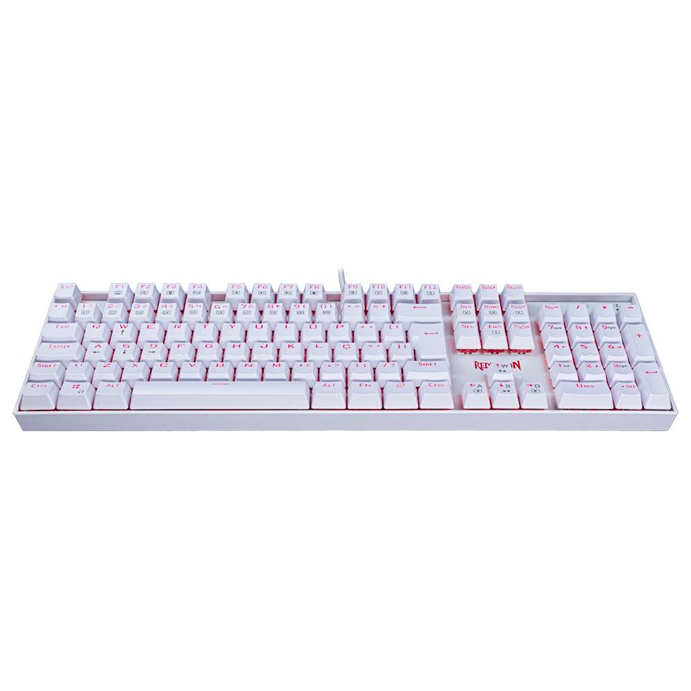 Encontraproduto.com.br - Teclado Mecânico Gamer Redragon Mitra Single Color Branco Switch Preto