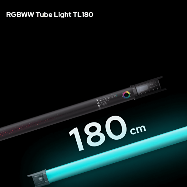 Encontraproduto.com.br - Bastão LED Godox TL180 RGB Tube Light 55w Bluetooth WiFi DMX (180cm)