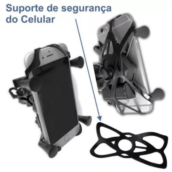 Encontraproduto.com.br - Suporte Celular Moto Com Carregador Universal Usb Turbo Stallion