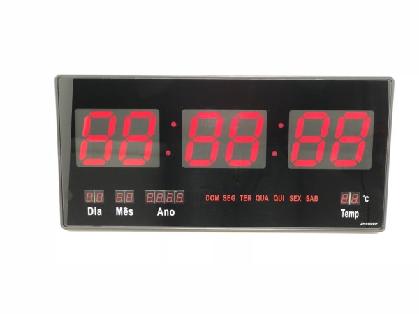 Encontraproduto.com.br - Relógio Led Digital 3615 Vermelho Parede Alarme Calendário