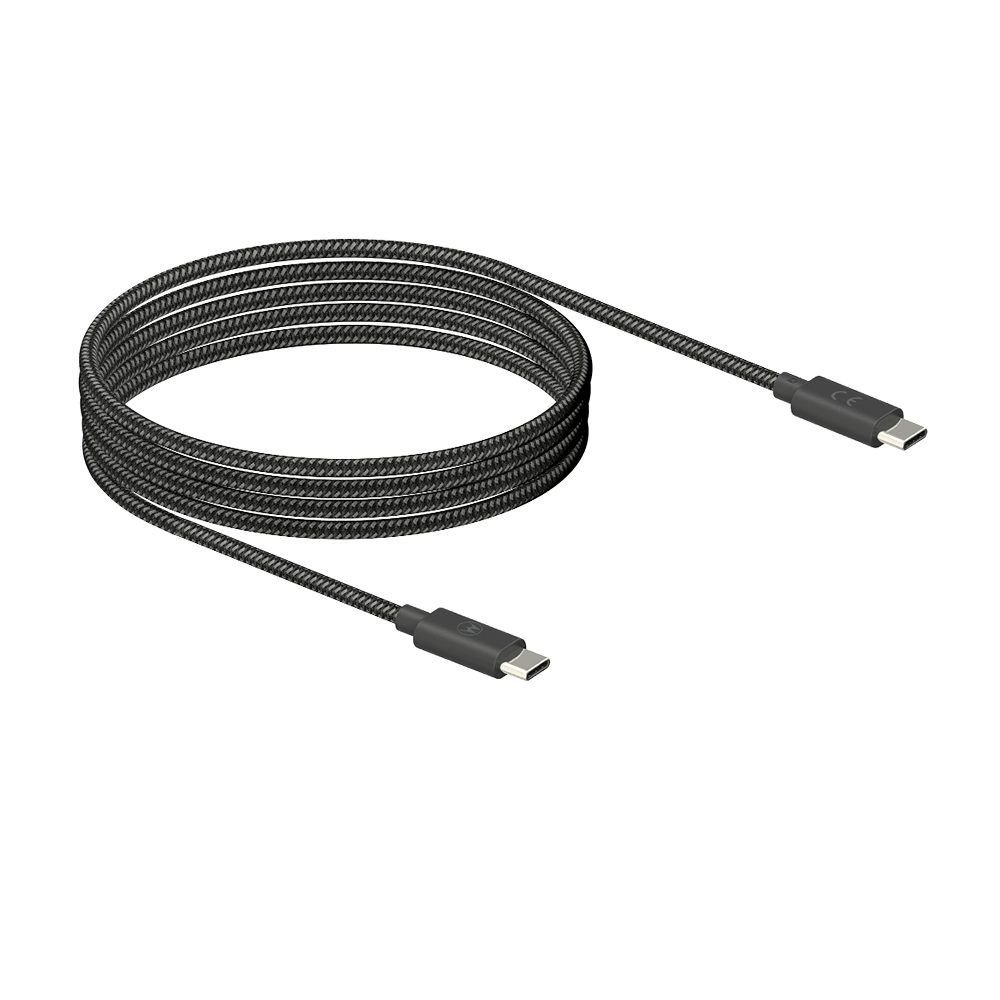 Encontraproduto.com.br - Cabo de dados de carga Motorola USB-C P/ USB-C 1.5 metros acabamento cordão