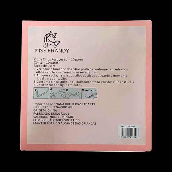 Encontraproduto.com.br - Kit Miss Frandy - Cílios Postiços com 10 Pares