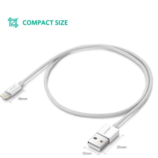 Encontraproduto.com.br - Cabo USB para Lightning 2M US155 Branco - Ugreen