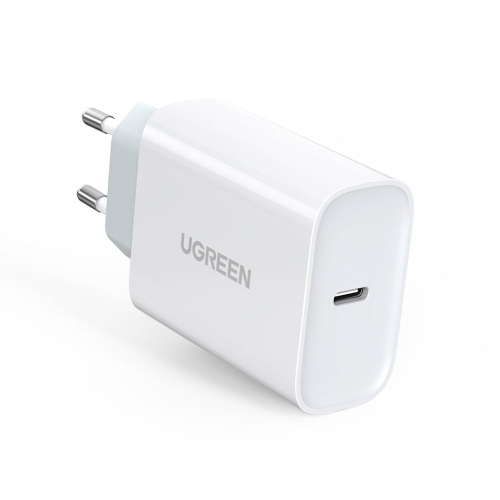 Encontraproduto.com.br - Carregador De Viagem Turbo Ugreen USB Para USB-C 30w Cd177 Branco (MP)