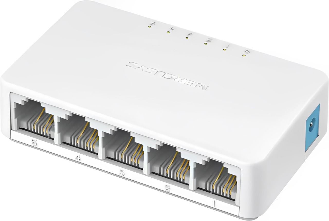 Encontraproduto.com.br - Switch De Mesa Mercusys MS105, 10/100 Mbps, Branco - MCS0019