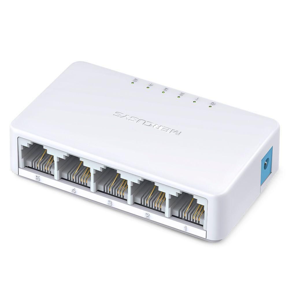 Encontraproduto.com.br - Switch De Mesa Mercusys MS105, 10/100 Mbps, Branco - MCS0019