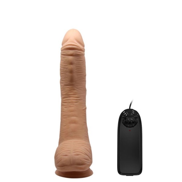 Encontraproduto.com.br - Prótese Realística 22,3 X 4,9 Cm Bege Com Vibrador | Beautiful Alex
