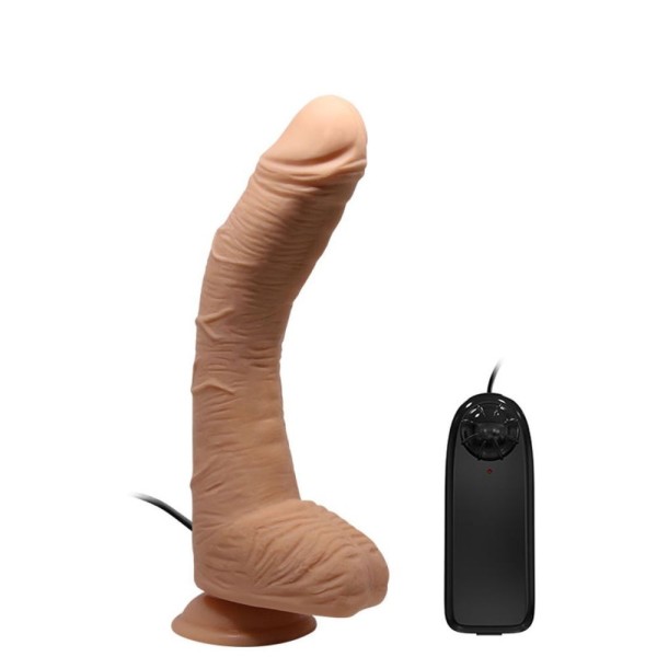 Encontraproduto.com.br - Prótese Realística 22,3 X 4,9 Cm Bege Com Vibrador | Beautiful Alex