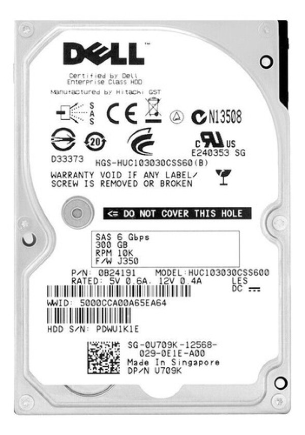 Encontraproduto.com.br - Hd Dell Sas 300gb 0u709k U709k 2,5 10k Huc103030css600 0b24191