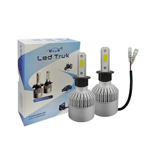 Encontraproduto.com.br - Kit Lampada Led H7 Truk 6000K 8000Lm Bivolt Rayx