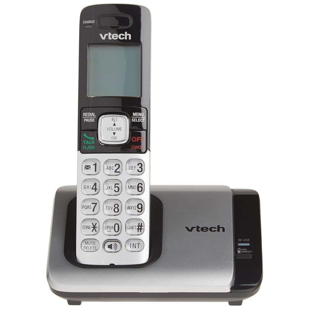 Encontraproduto.com.br - Dois Telefones Sem Fio Expansível identificação de Chamada, Chamada em Espera, intercomunicador, VTECH CS6719 2, Prateado