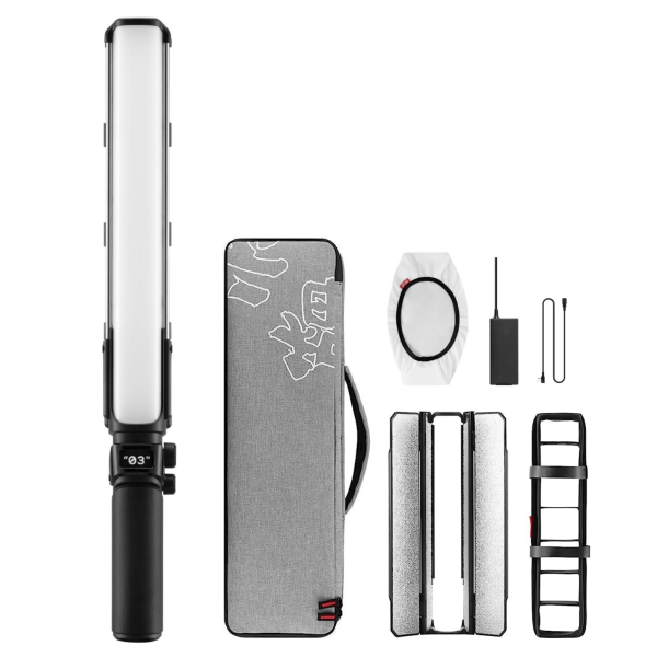 Encontraproduto.com.br - Iluminador Bastão LED Zhiyun FiveRay V60 Light Wand 60W Portátil Bi-Color Bivolt Combo (Preto)