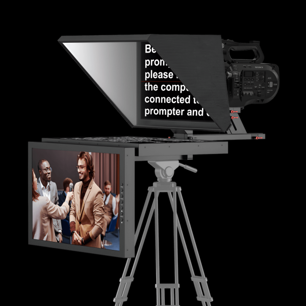 Encontraproduto.com.br - Teleprompter Profissional Desview DT22 Dual-Screen 2x Monitores 22