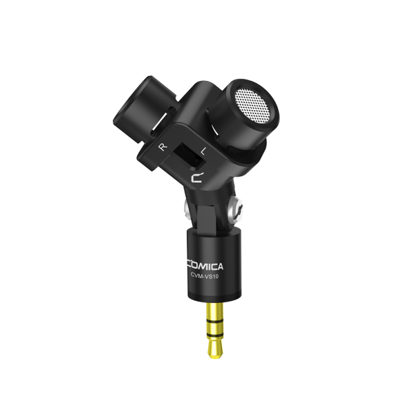 Encontraproduto.com.br - Microfone Comica CVM-VS10 Mini Cardioide XY Estéreo para Câmeras e GoPro