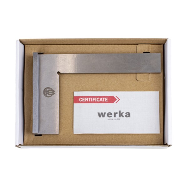 Encontraproduto.com.br - Esquadro de precisão com base 150x100mm em aço inoxidável superfície lapidada DIN875/0 Werka 240-0856