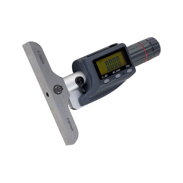 Encontraproduto.com.br - Micrômetro digital de profundidade 0-150mm/6’’ resolução 0.001mm/0.00005’’ precisão 0.003mm IP54 limitador de tolerância saída de dados Werka 217-6254