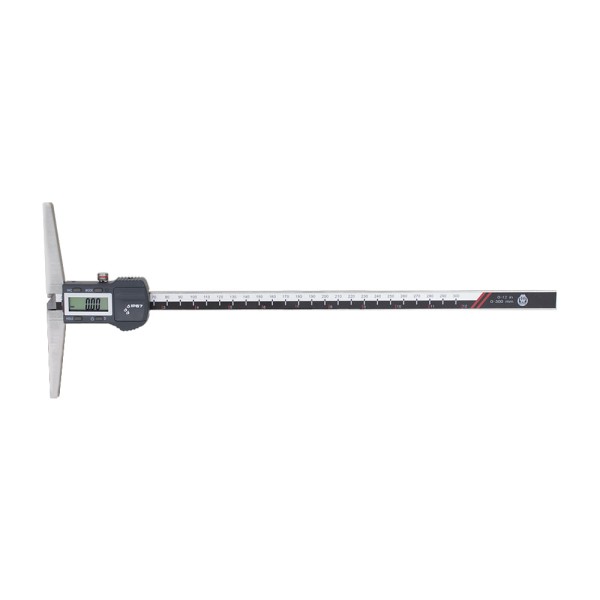 Encontraproduto.com.br - Paquímetro digital de profundidade 0-300mm/12’’ IP67 resolução 0.01mm/0.0005’’ base de 150mm precisão 0.04mm DIN862 Werka 211-7954