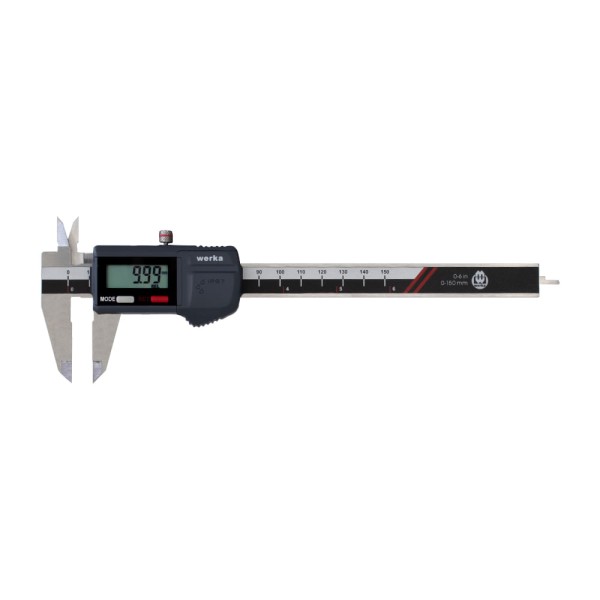 Paquímetro digital 150mm/6 IP67 Resolução 0.01mm/0.0005 precisão 0.03mm Werka 210-8333