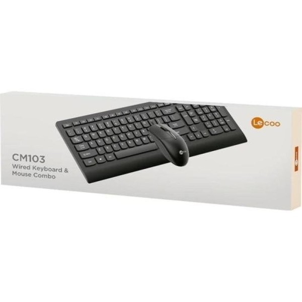 Encontraproduto.com.br - Kit Teclado e Mouse Lecoo CM103 USB Preto