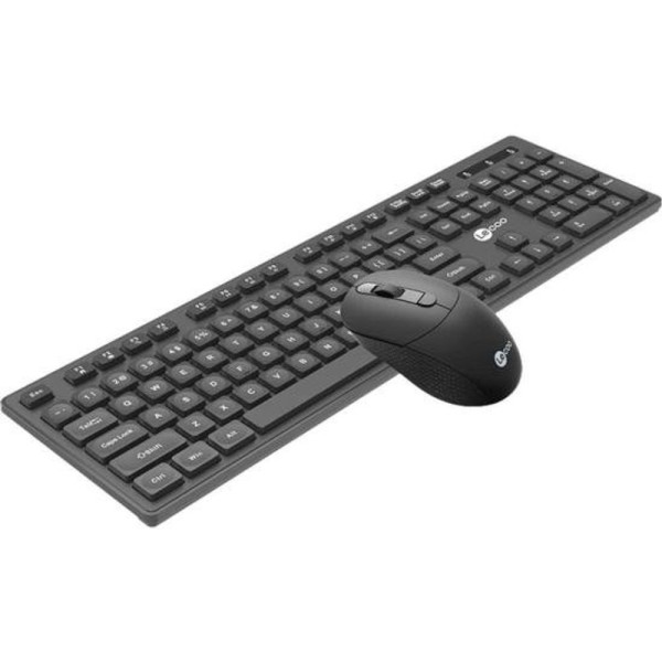 Encontraproduto.com.br - Kit Teclado e Mouse Lecoo KW201 sem Fio Preto