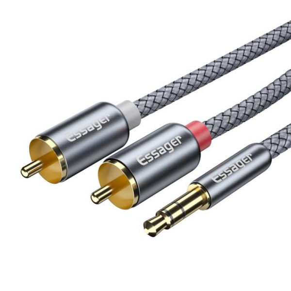 Encontraproduto.com.br - Cabo RCA Essager 3,5mm para 2 RCA Aux Áudio