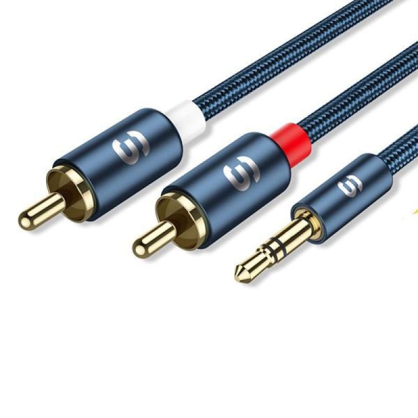 Encontraproduto.com.br - Cabo RCA Essager 3,5mm para 2 RCA Aux Áudio