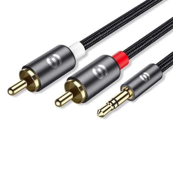 Encontraproduto.com.br - Cabo RCA Essager 3,5mm para 2 RCA Aux Áudio