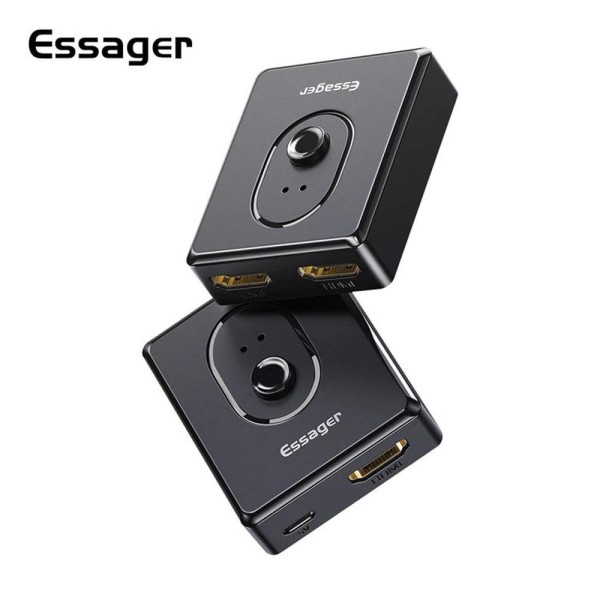 Encontraproduto.com.br - Vídeo Switch Essager Splitter 2-1 Portas Bi-Direcionais HDMI 4K EQHH2-ZX01 (MP)