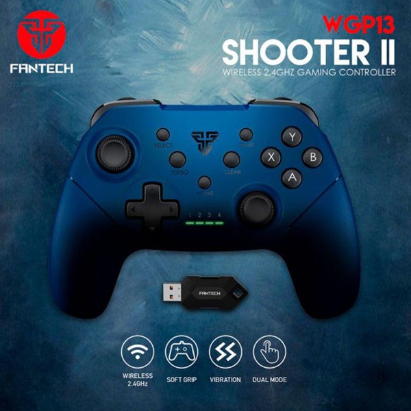 Encontraproduto.com.br - Controle Sem Fio Para Pc/PS3 Fantech Shooter II Wgp13 Azul (MP)