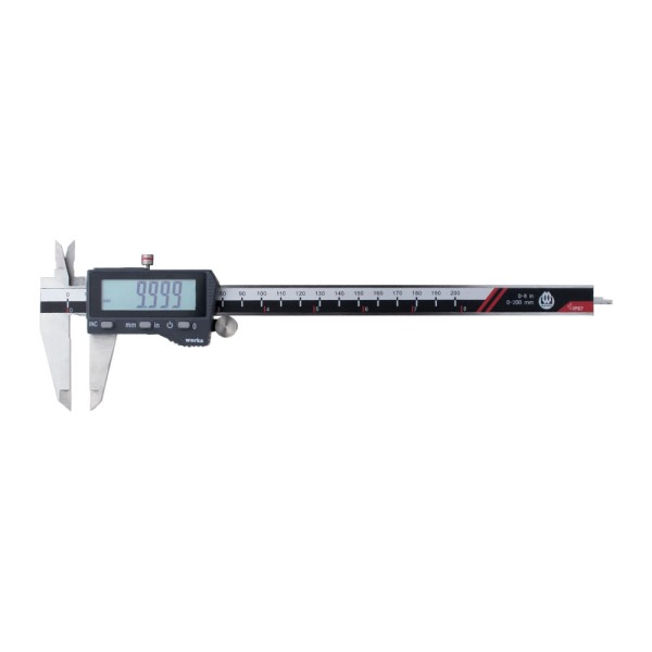 Encontraproduto.com.br - Paquímetro digital 0-200mm/0-8 IP67 DIN862 resolução 0.001mm/0.00005 precisão 0.02mm Werka 2230-200