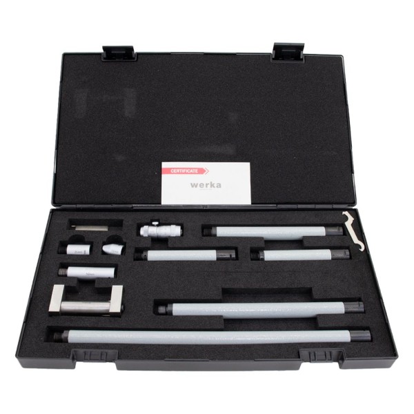 Encontraproduto.com.br - Conjunto de micrômetro interno 50-1000mm resolução 0.01mm norma Enterprise Werka 3110-1000