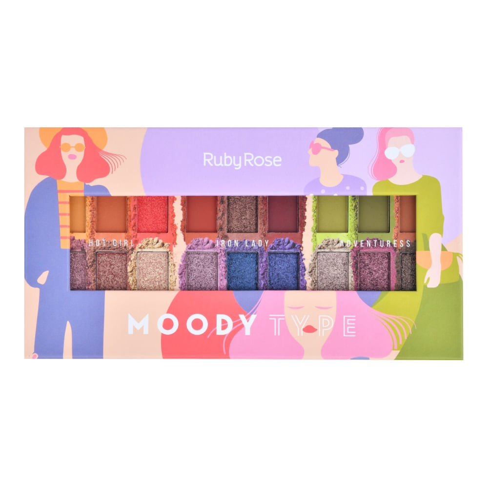 Encontraproduto.com.br - Paleta de Sombras Ruby Rose Ruby Rose Mood Type HB-1054 18 Cores
