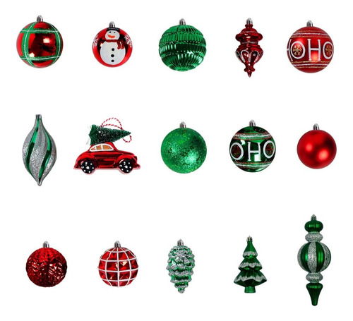 Encontraproduto.com.br - Conjunto Ornamentos Natal Members Mark 21 Peças