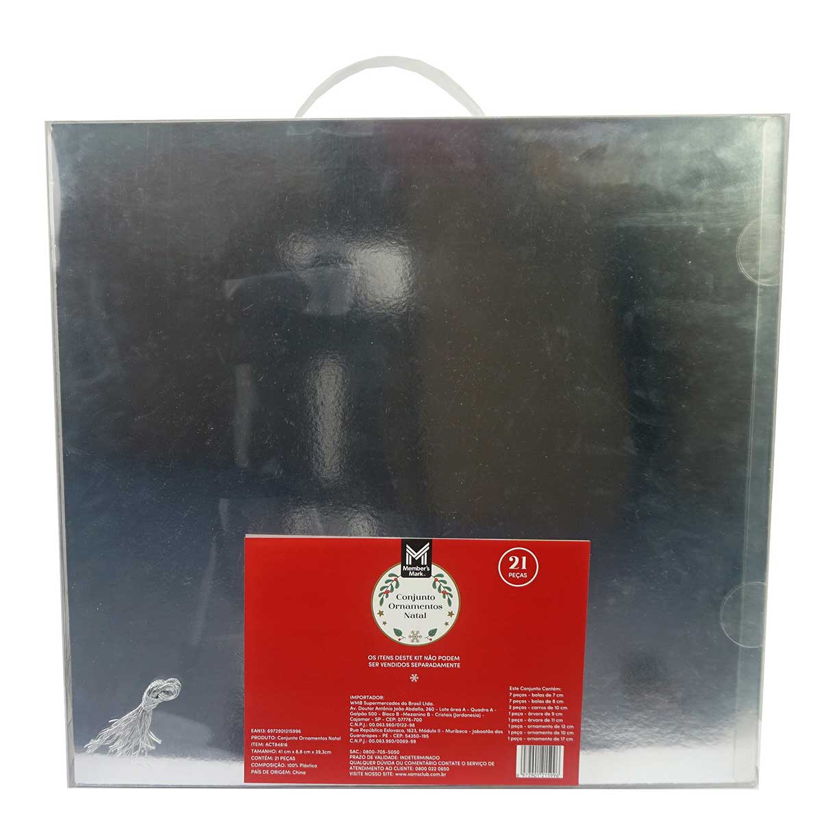 Encontraproduto.com.br - Conjunto Ornamentos Natal Members Mark 21 Peças