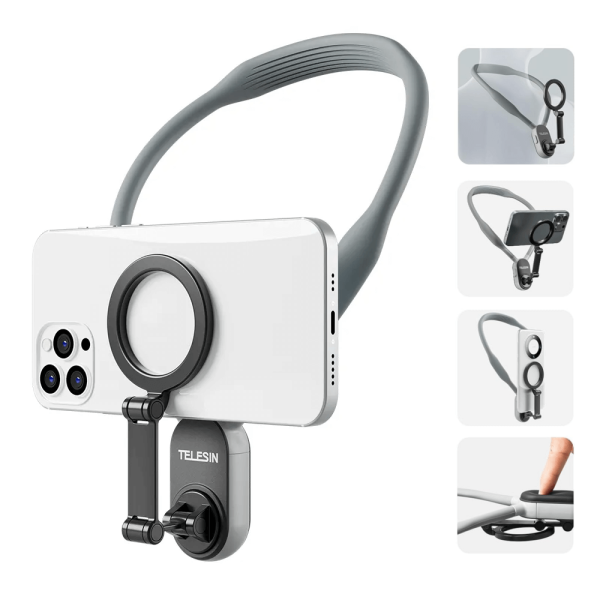 Suporte para Smartphone POV T-1 Colar Magnético Quick Release (Cinza)