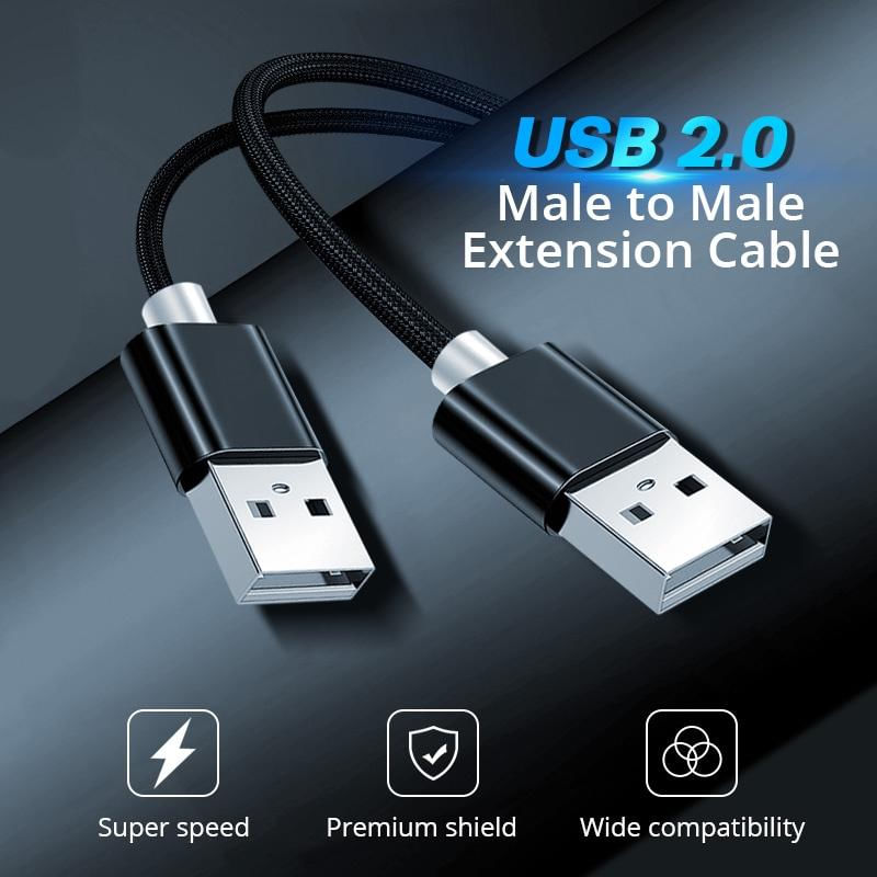 Cabo Extensor USB2.0 Masculino para Masculino de Alta Velocidade 1M