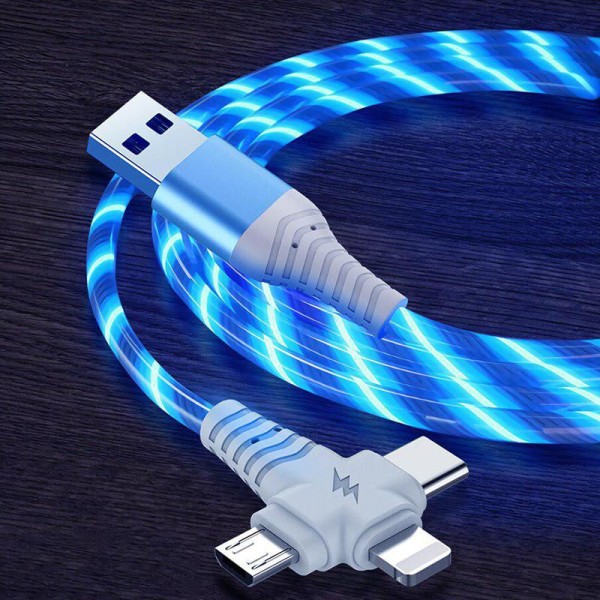Encontraproduto.com.br - Cabo de Carregamento Luminosa 3 em 1 VAORLO 2.1A